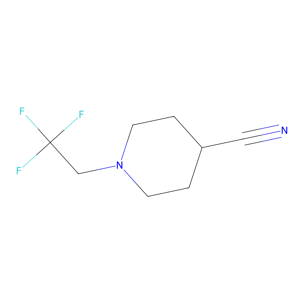 1-(2,2,2-Trifluoroethyl)piperidine-4-carbonitrile molecular structure, CAS 1343194-36-4