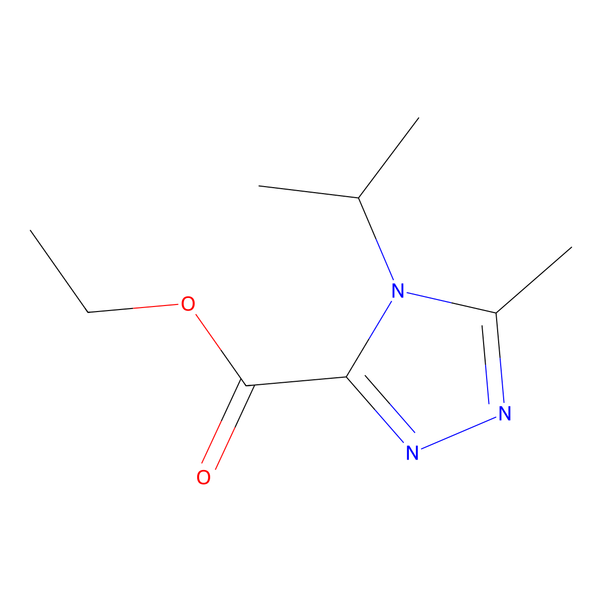 ethyl 5-methyl-4-(propan-2-yl)-4H-1,2,4-triazole-3-carboxylate molecular structure, CAS 1343195-97-0