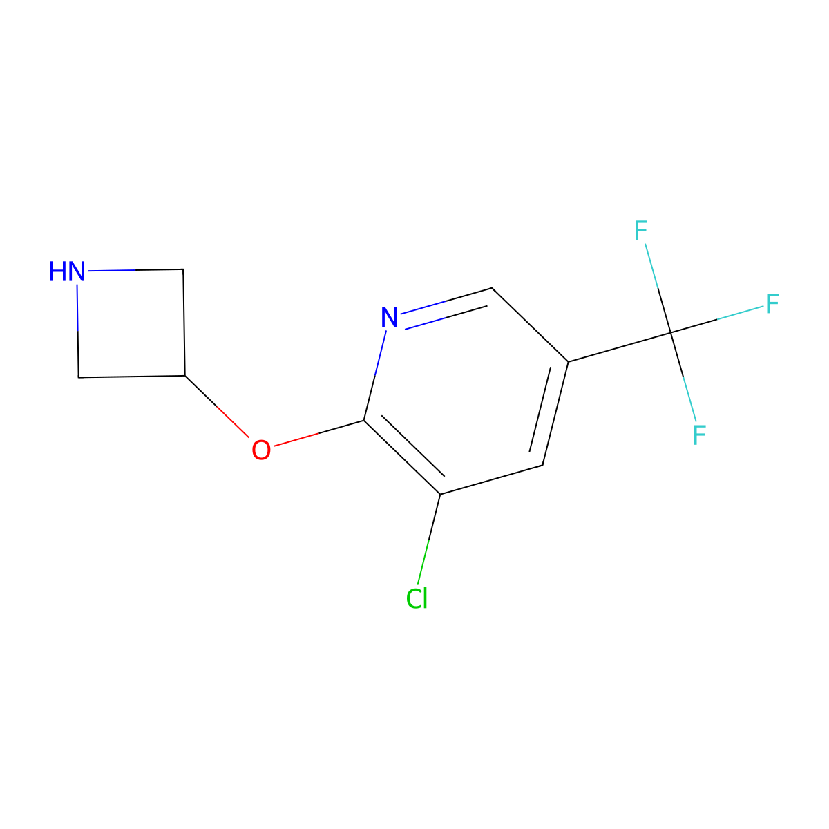 2-(Azetidin-3-yloxy)-3-chloro-5-(trifluoromethyl)pyridine molecular structure, CAS 1343197-07-8