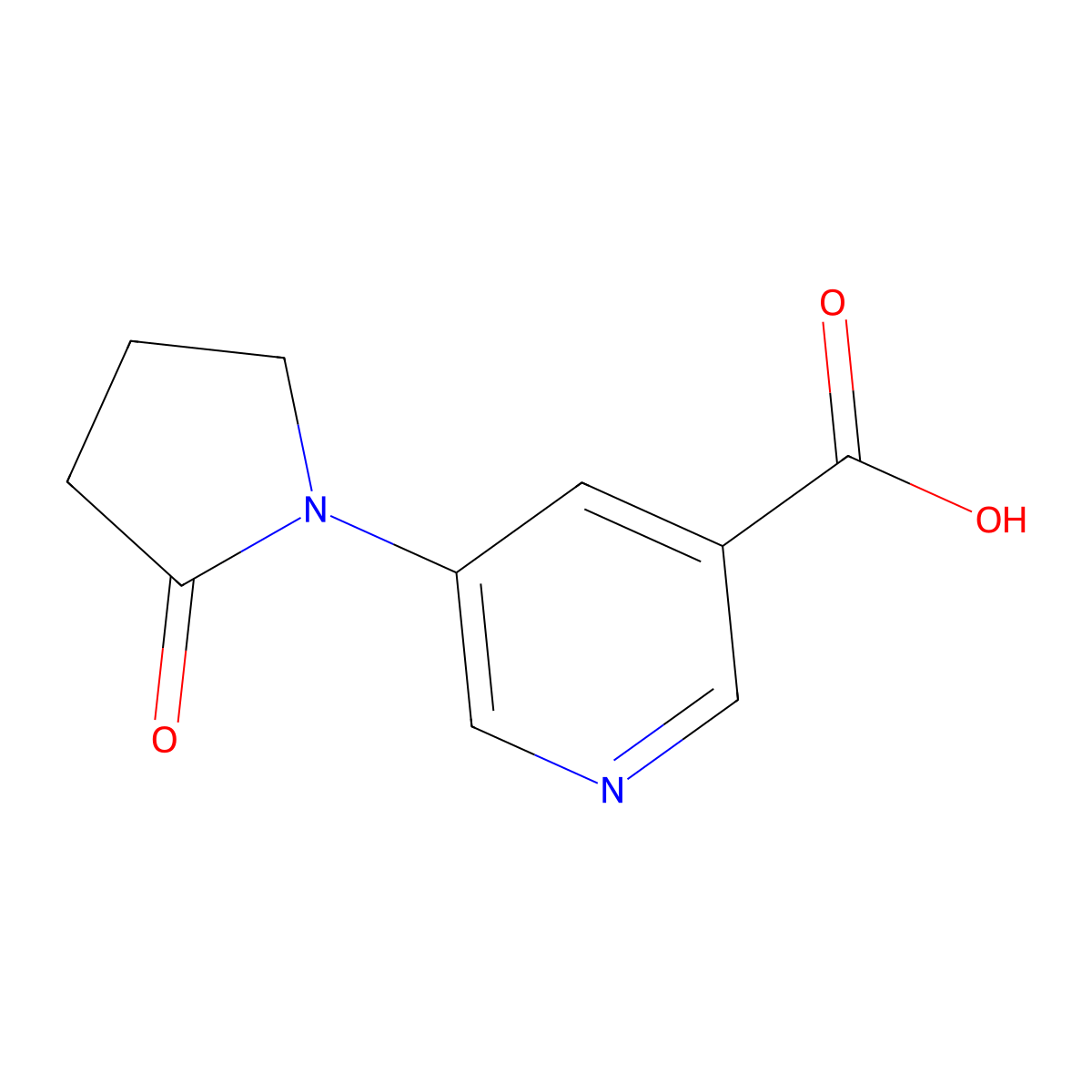 5-(2-Oxopyrrolidin-1-yl)pyridine-3-carboxylic acid molecular structure, CAS 1343197-66-9