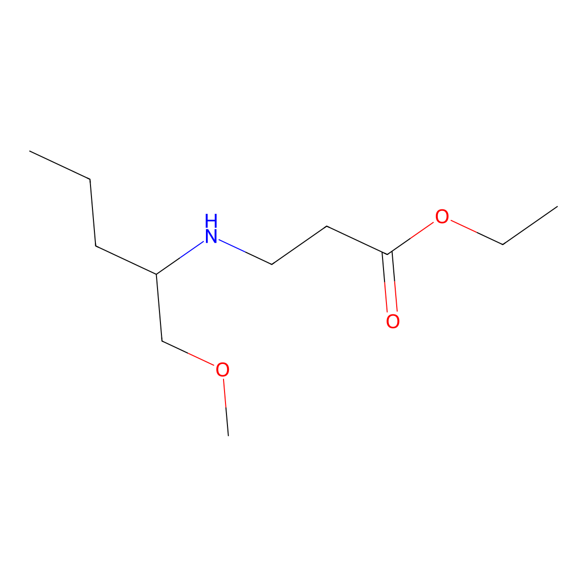 3-(1-Methoxymethyl-butylamino)-propionic acid ethyl ester molecular structure, CAS 1343197-89-6
