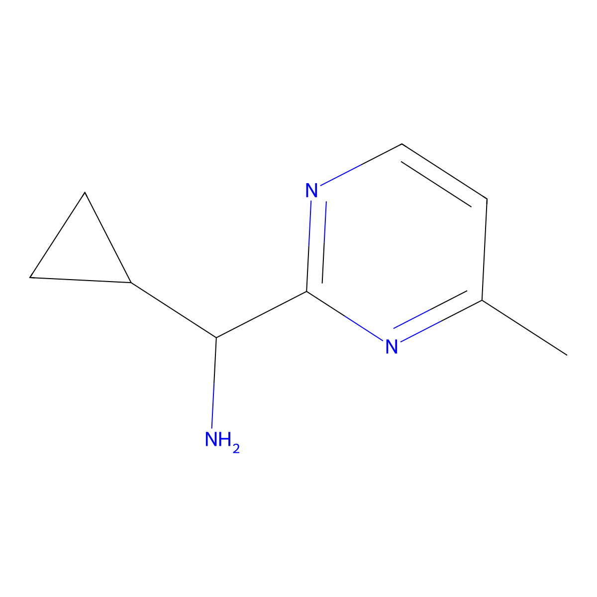 Cyclopropyl(4-methylpyrimidin-2-yl)methanamine molecular structure, CAS 1343198-24-2