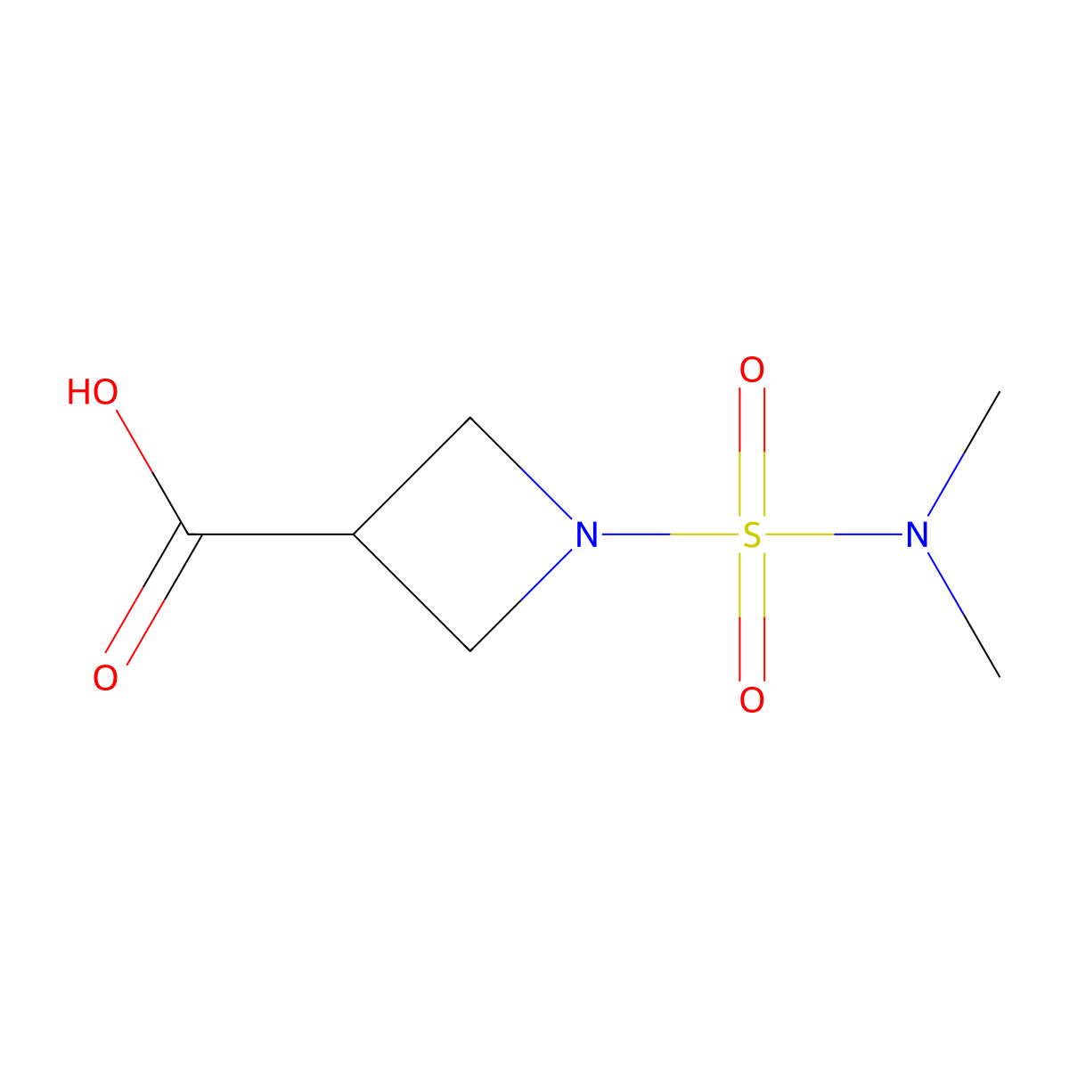 1-(Dimethylsulfamoyl)azetidine-3-carboxylic acid molecular structure, CAS 1343198-31-1