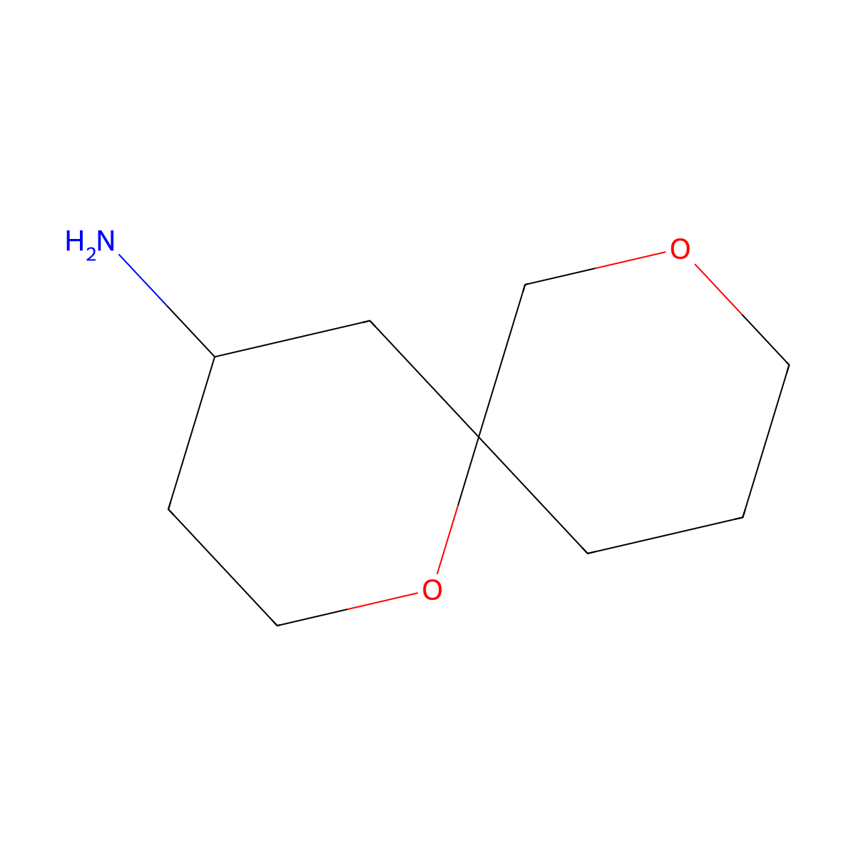 1,8-Dioxaspiro[5.5]undecan-4-amine molecular structure, CAS 1343198-48-0