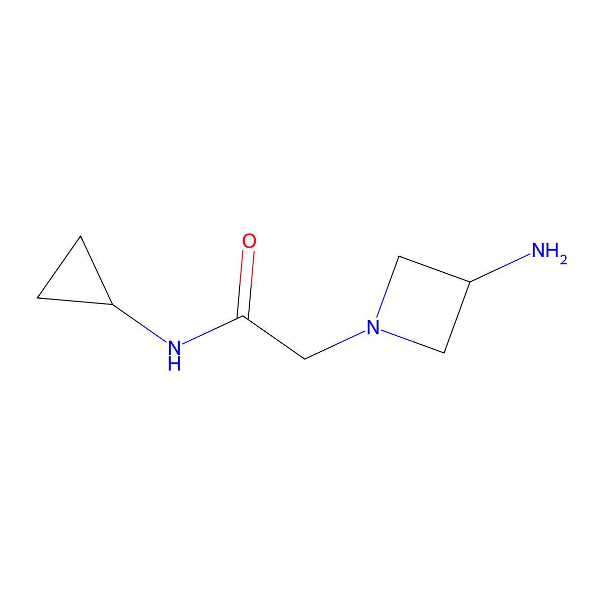 2-(3-aminoazetidin-1-yl)-N-cyclopropylacetamide molecular structure, CAS 1343199-62-1