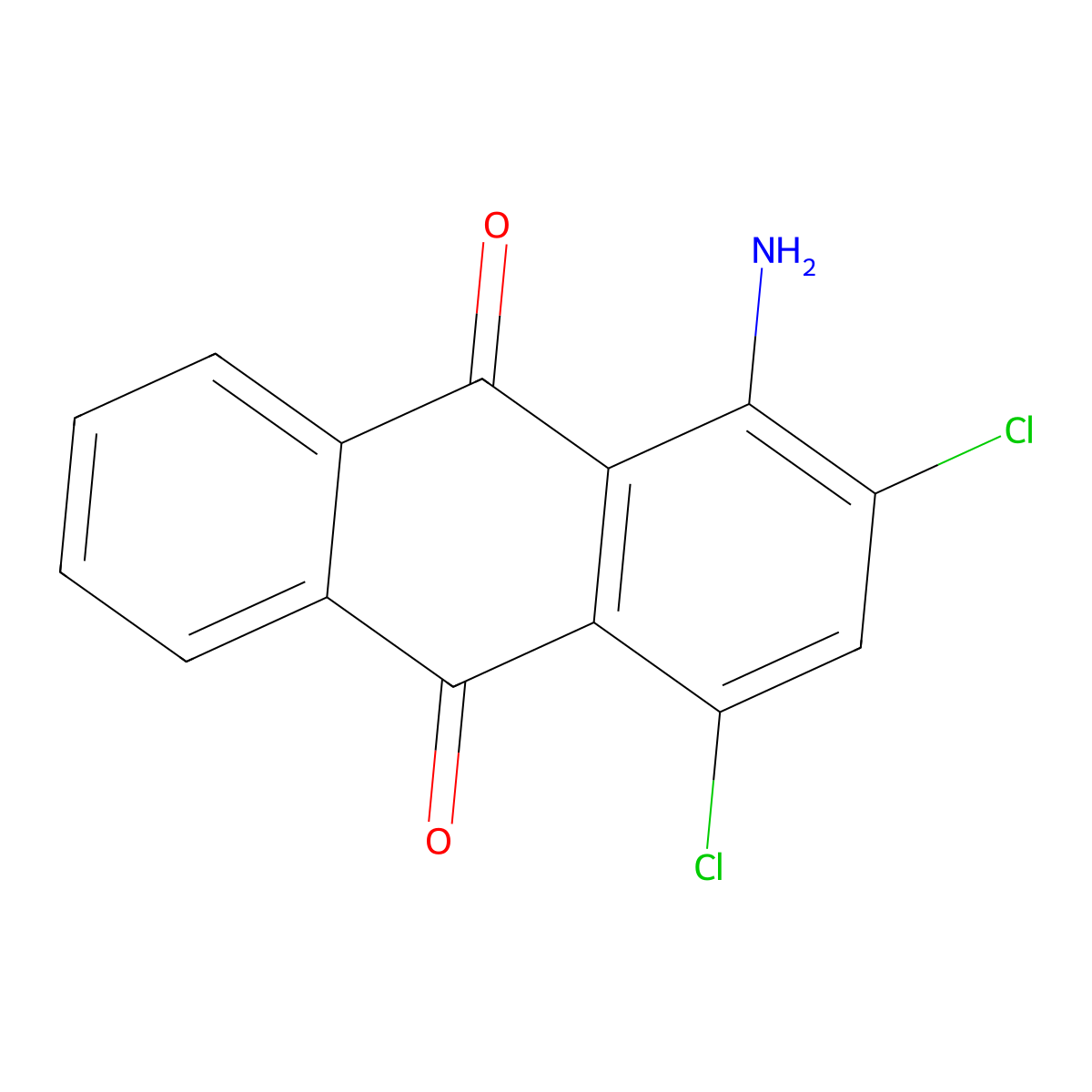 9,10-Anthracenedione, 1-amino-2,4-dichloro- molecular structure, CAS 13432-32-1