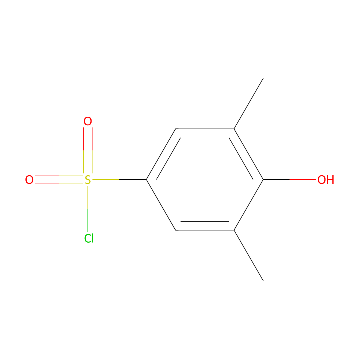 4-Hydroxy-3,5-dimethylbenzene-1-sulfonyl chloride molecular structure, CAS 13432-82-1