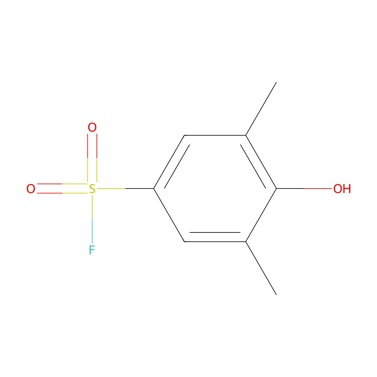 4-Hydroxy-3,5-dimethylbenzene-1-sulfonyl fluoride molecular structure, CAS 13432-84-3