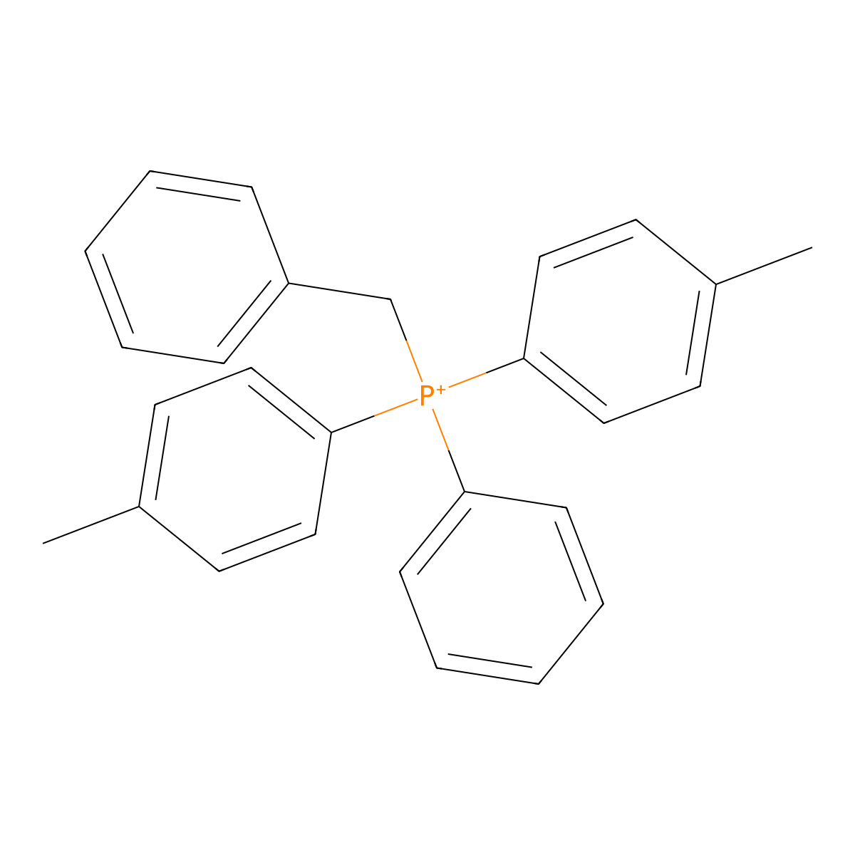 Benzyl(bis(4-methylphenyl))phenylphosphorane molecular structure, CAS 13432-87-6