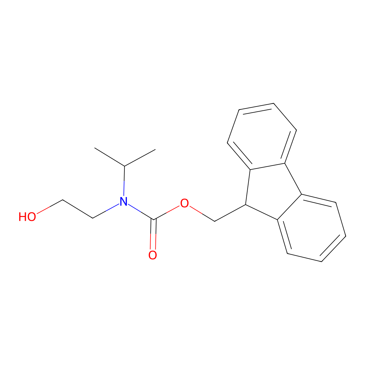 9H-fluoren-9-ylmethyl N-(2-hydroxyethyl)-N-(propan-2-yl)carbamate molecular structure, CAS 1343200-73-6