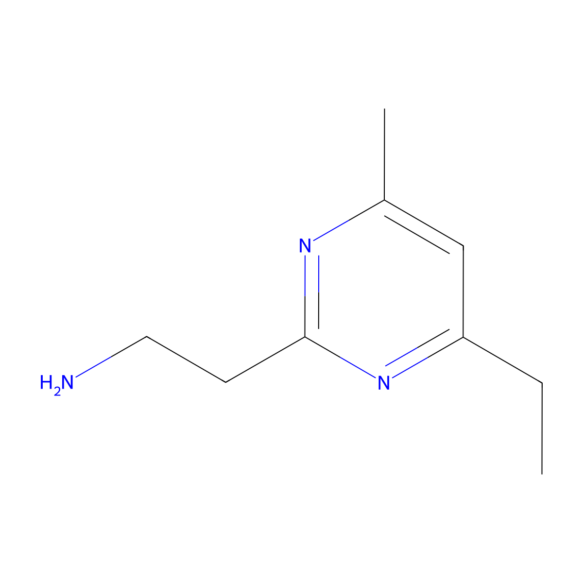 2-(4-Ethyl-6-methylpyrimidin-2-yl)ethan-1-amine molecular structure, CAS 1343203-63-3