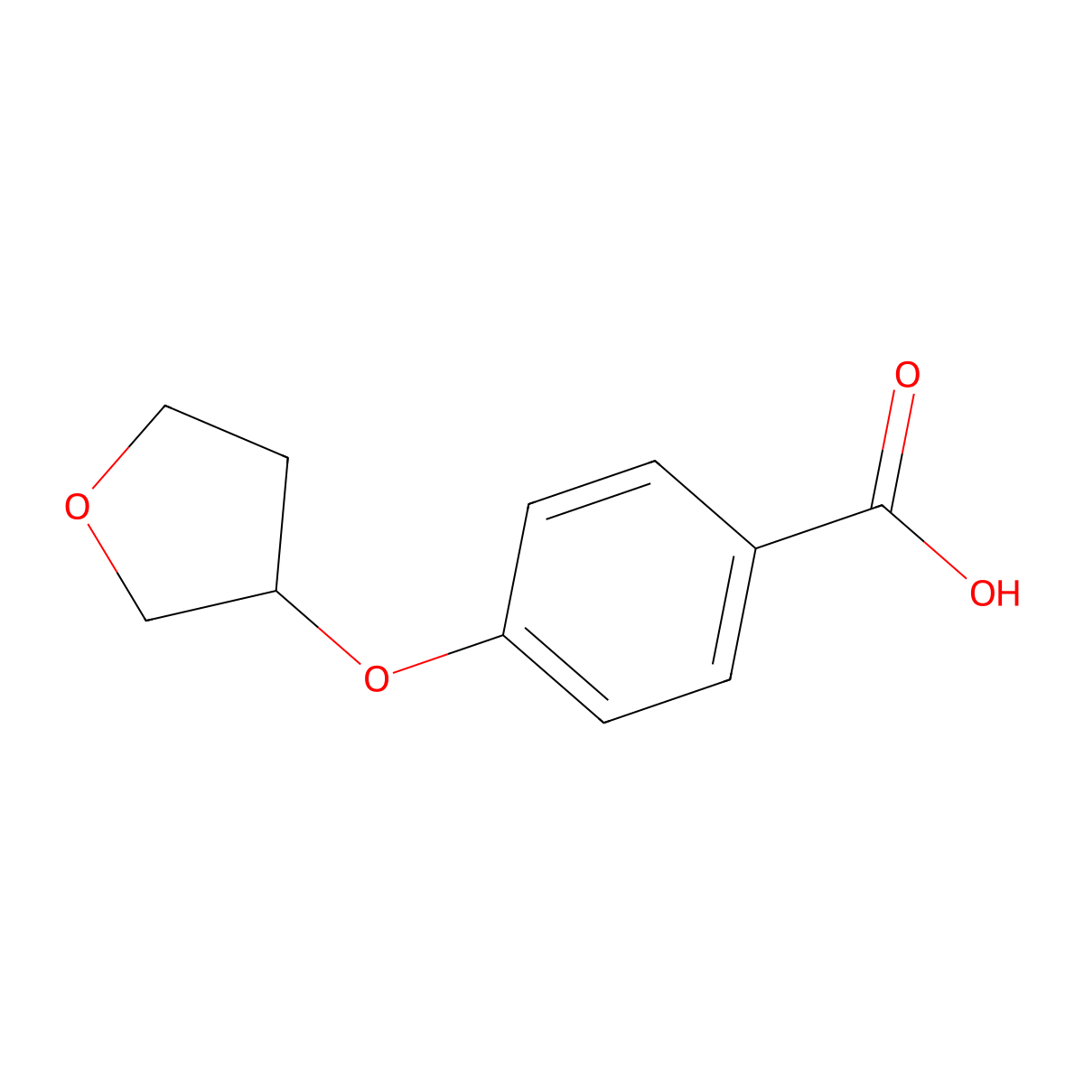 4-(Oxolan-3-yloxy)benzoic acid molecular structure, CAS 1343204-85-2