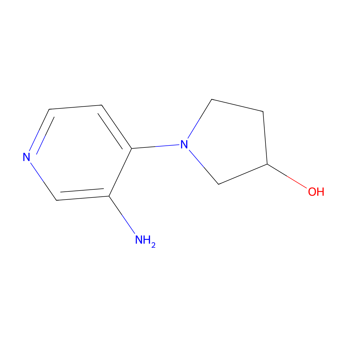 1-(3-Aminopyridin-4-yl)pyrrolidin-3-ol molecular structure, CAS 1343207-41-9