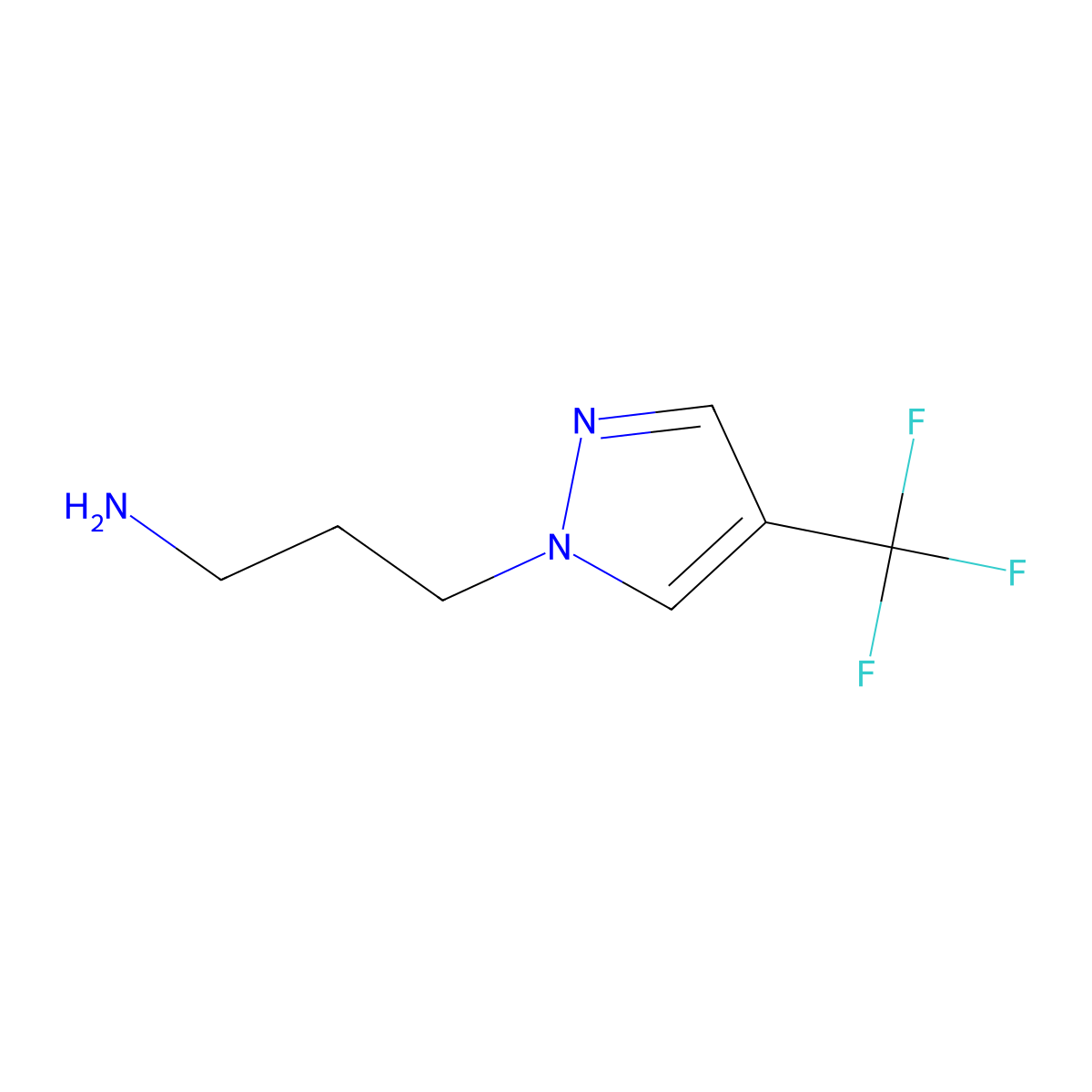 3-[4-(trifluoromethyl)-1H-pyrazol-1-yl]propan-1-amine molecular structure, CAS 1343208-97-8