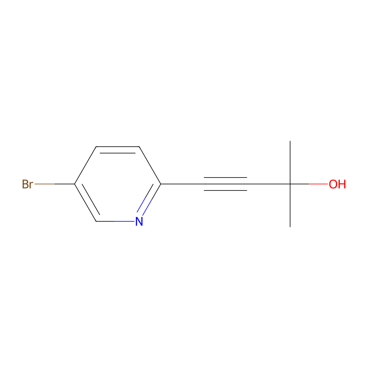 4-(5-Bromo-pyridin-2-yl)-2-methyl-but-3-yn-2-ol molecular structure, CAS 134321-95-2