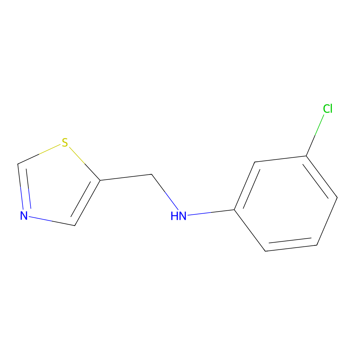 3-Chloro-N-(thiazol-5-ylmethyl)aniline molecular structure, CAS 1343211-54-0