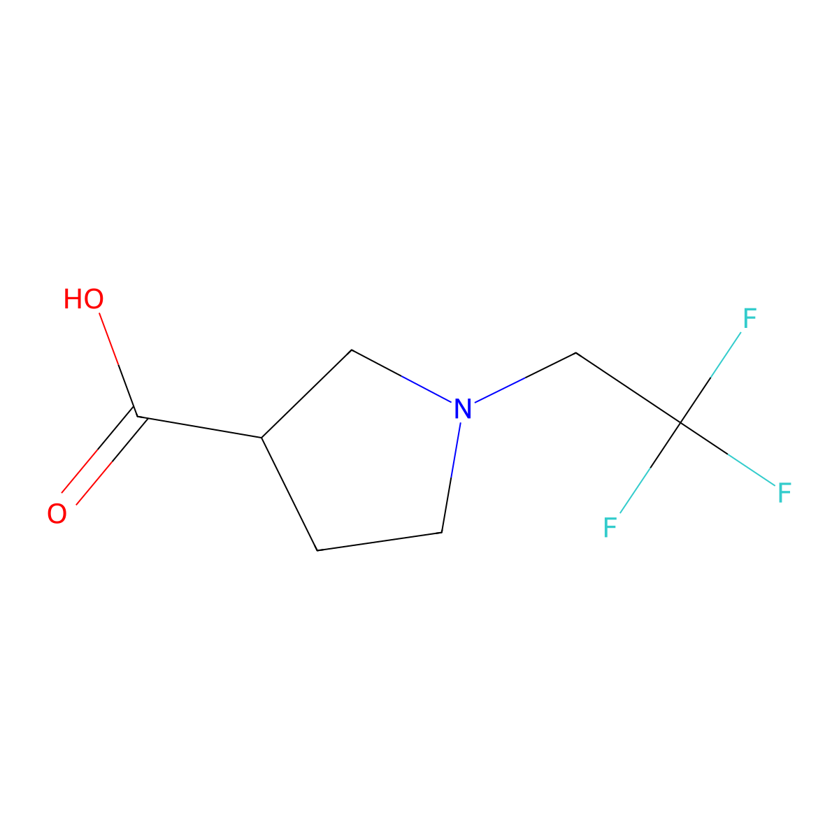 1-(2,2,2-Trifluoroethyl)pyrrolidine-3-carboxylic acid molecular structure, CAS 1343213-71-7