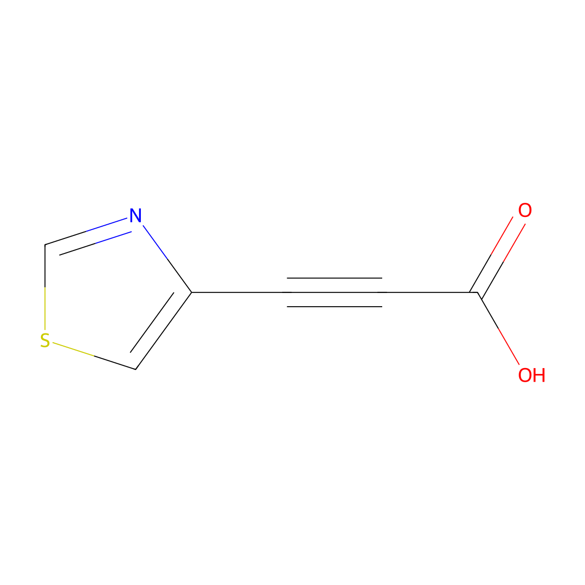 3-(1,3-Thiazol-4-yl)prop-2-ynoic acid molecular structure, CAS 1343214-70-9