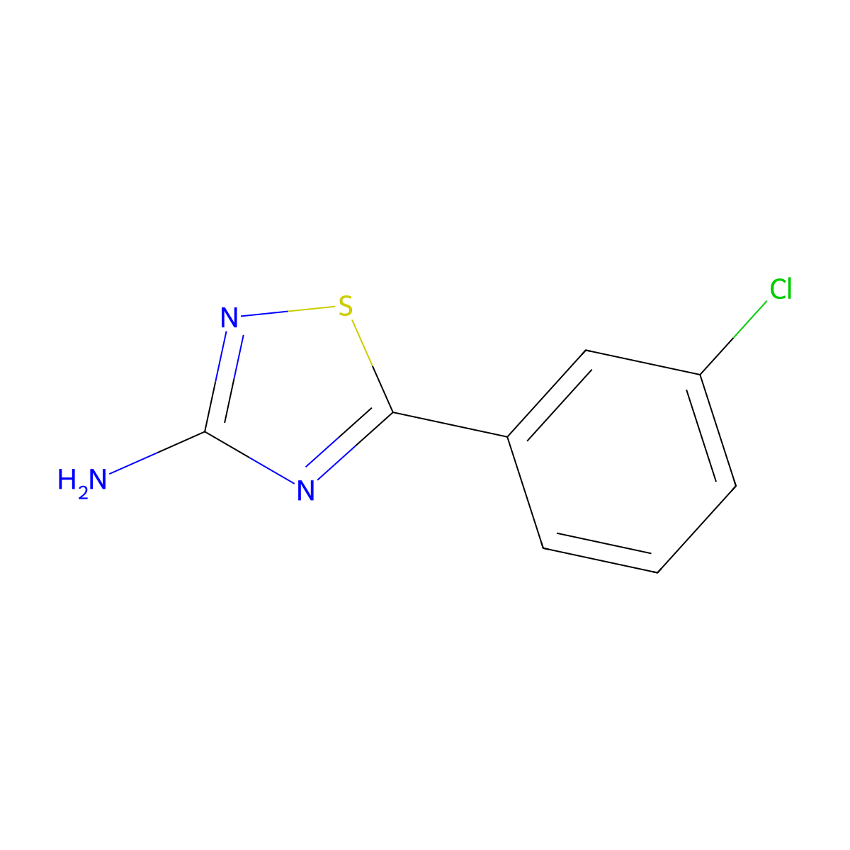 5-(3-Chlorophenyl)-1,2,4-thiadiazol-3-amine molecular structure, CAS 1343217-06-0
