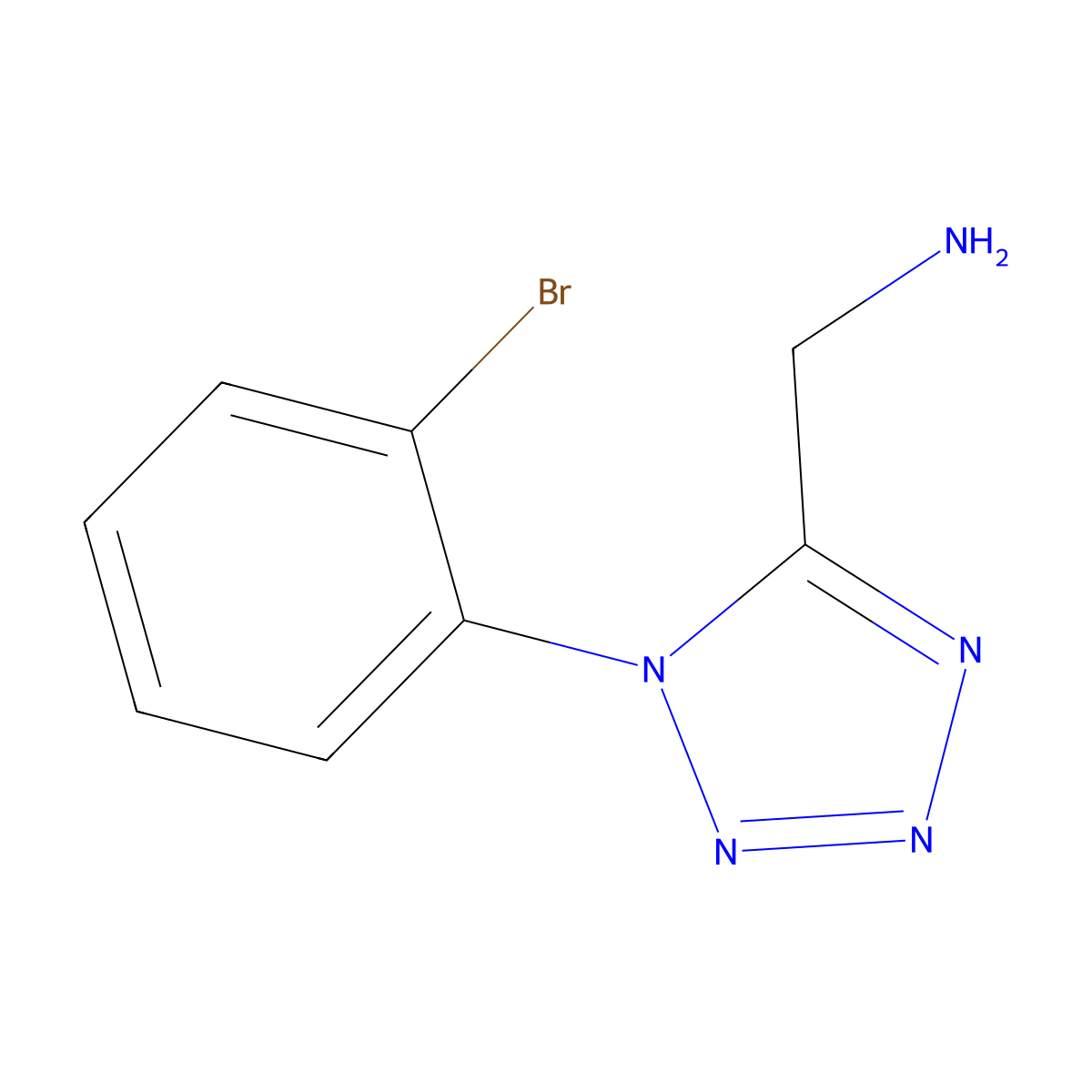 1-[1-(2-bromophenyl)-1H-1,2,3,4-tetrazol-5-yl]methanamine molecular structure, CAS 1343217-31-1