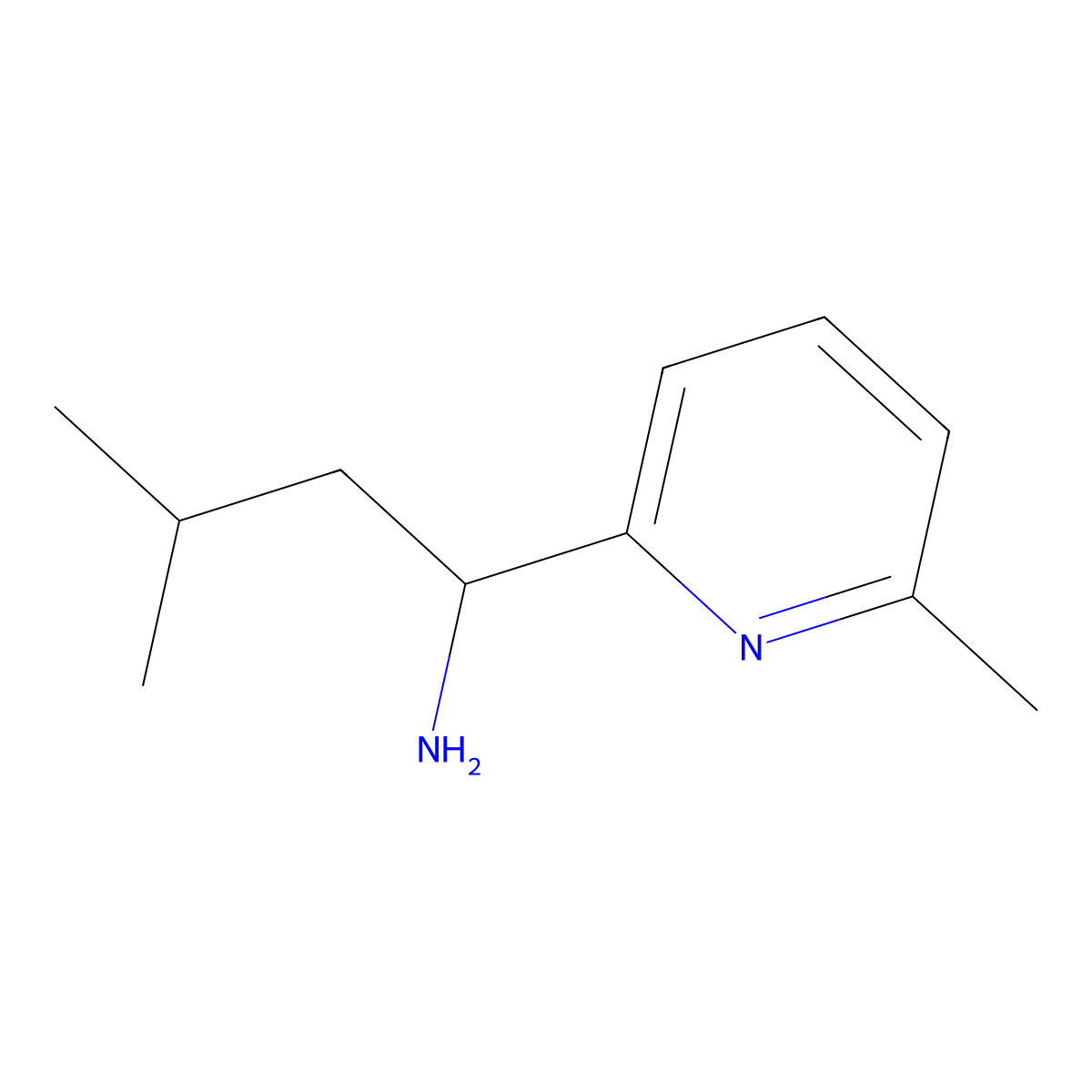 3-Methyl-1-(6-methylpyridin-2-yl)butan-1-amine molecular structure, CAS 1343217-98-0