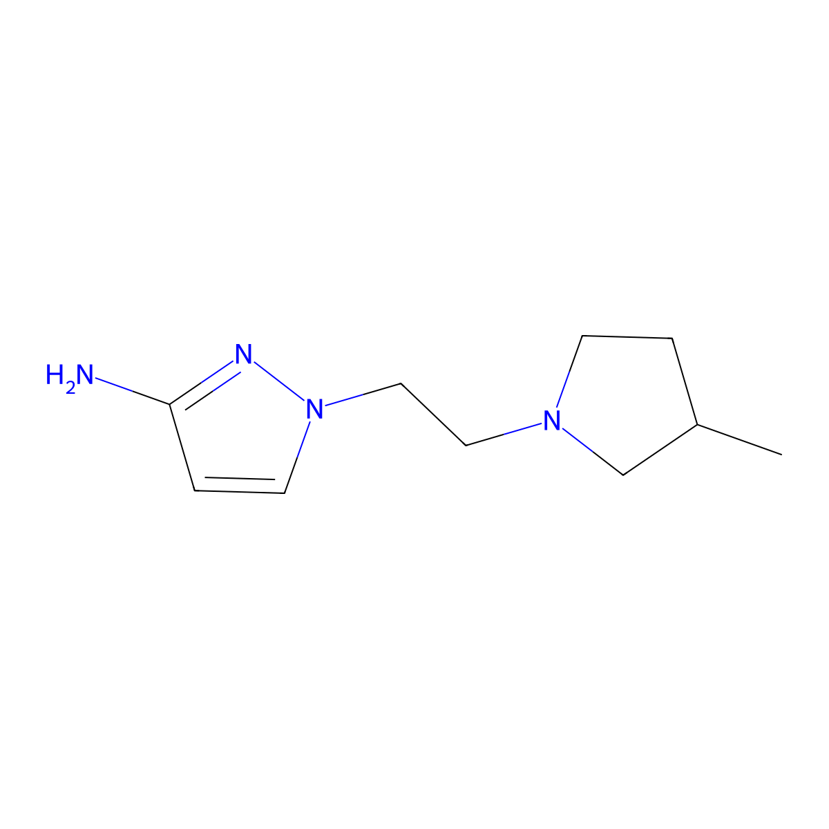1-(2-(3-Methylpyrrolidin-1-yl)ethyl)-1h-pyrazol-3-amine molecular structure, CAS 1343218-82-5