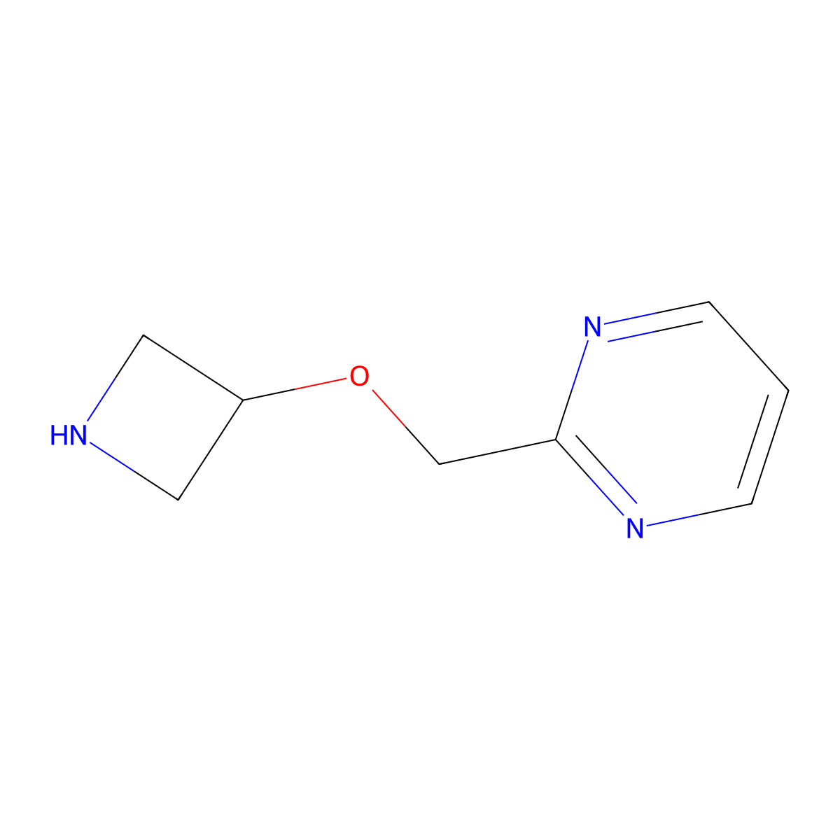 2-[(Azetidin-3-yloxy)methyl]pyrimidine molecular structure, CAS 1343219-30-6