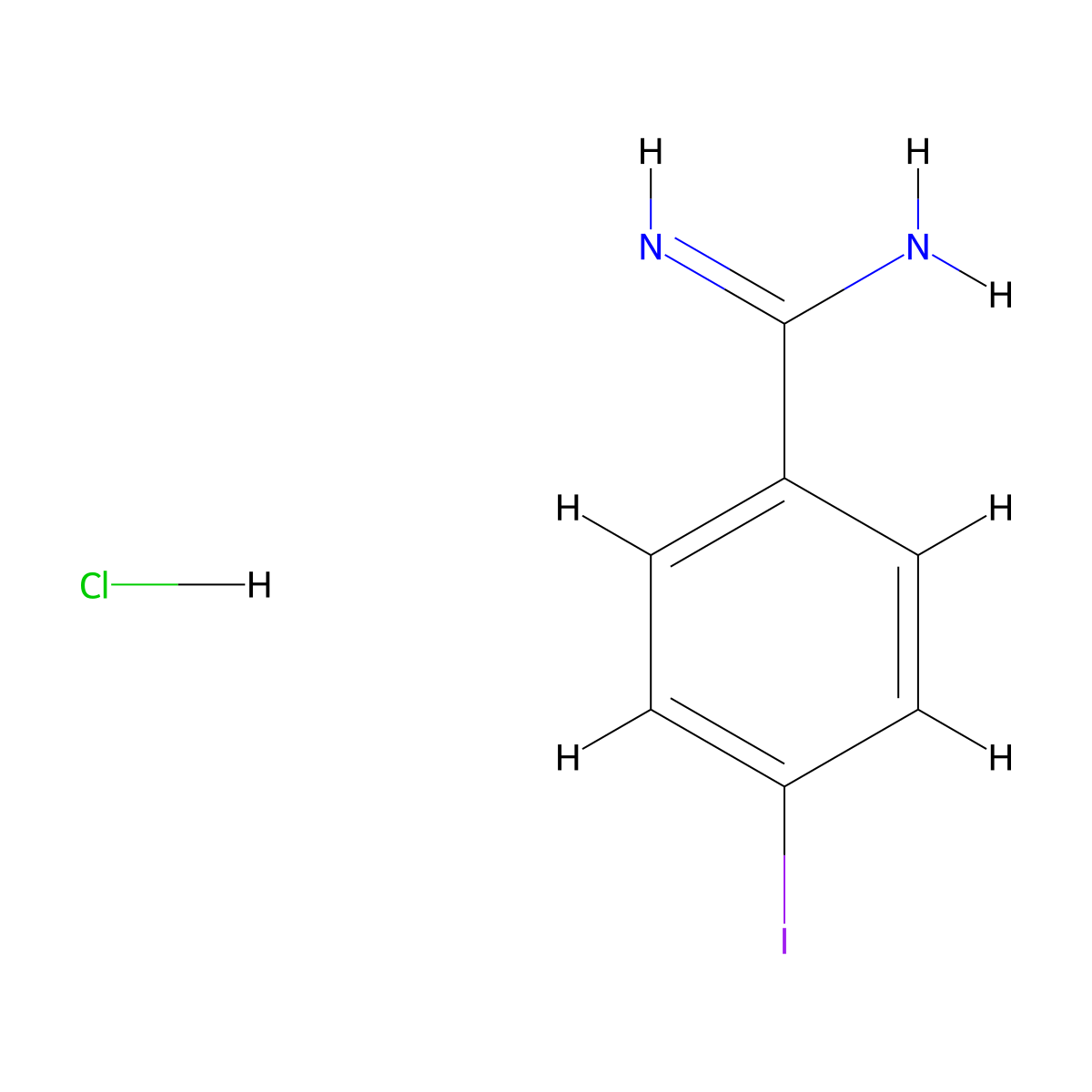 4-Iodo-benzamidine hydrochloride molecular structure, CAS 134322-01-3