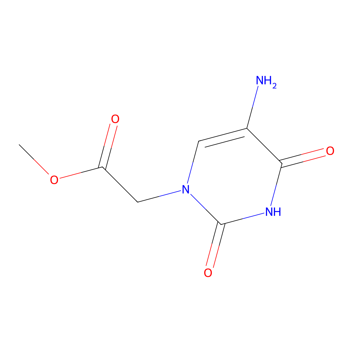 Methyl 2-(5-amino-2,4-dioxo-1,2,3,4-tetrahydropyrimidin-1-yl)acetate molecular structure, CAS 1343221-17-9