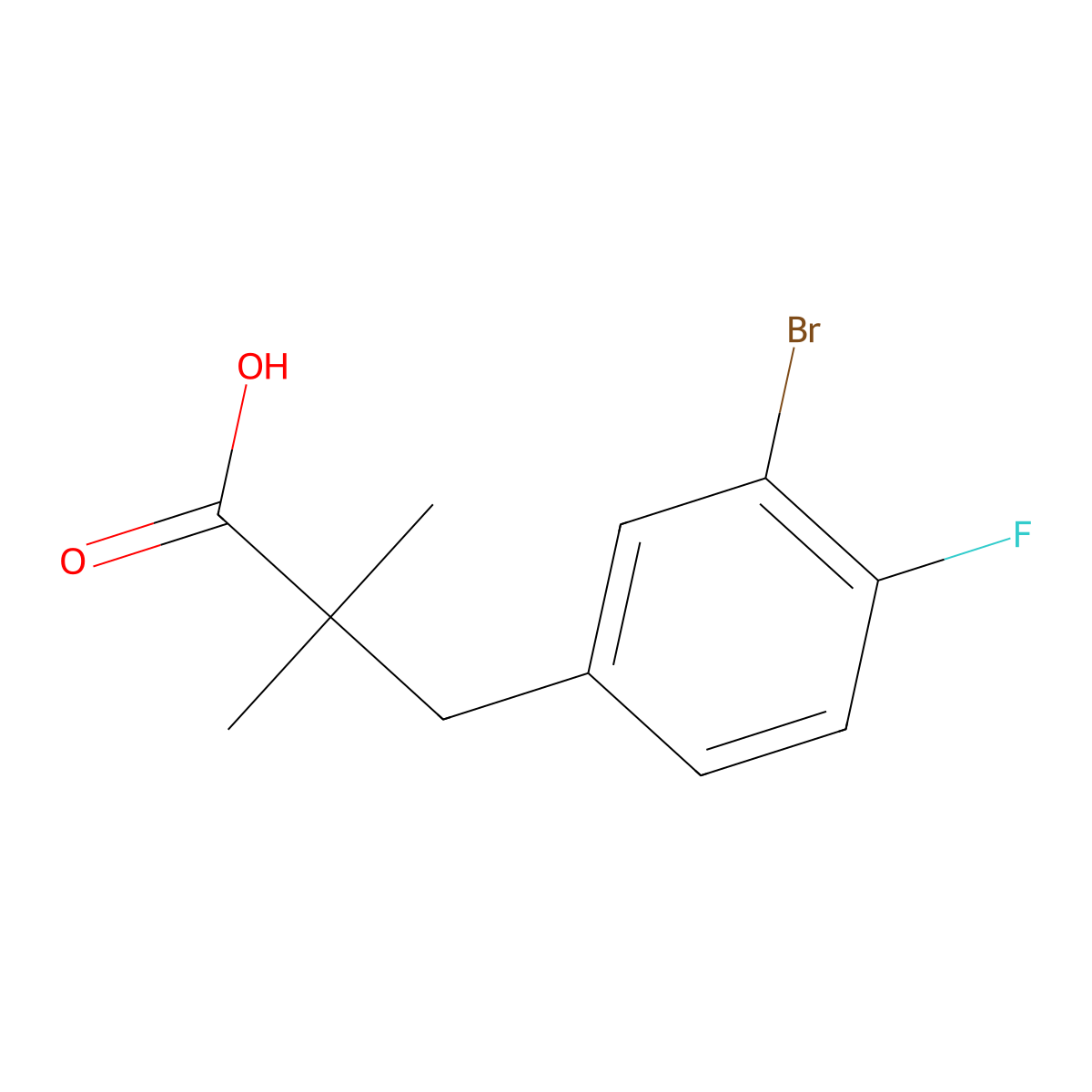 3-(3-Bromo-4-fluorophenyl)-2,2-dimethylpropanoic acid molecular structure, CAS 1343221-92-0
