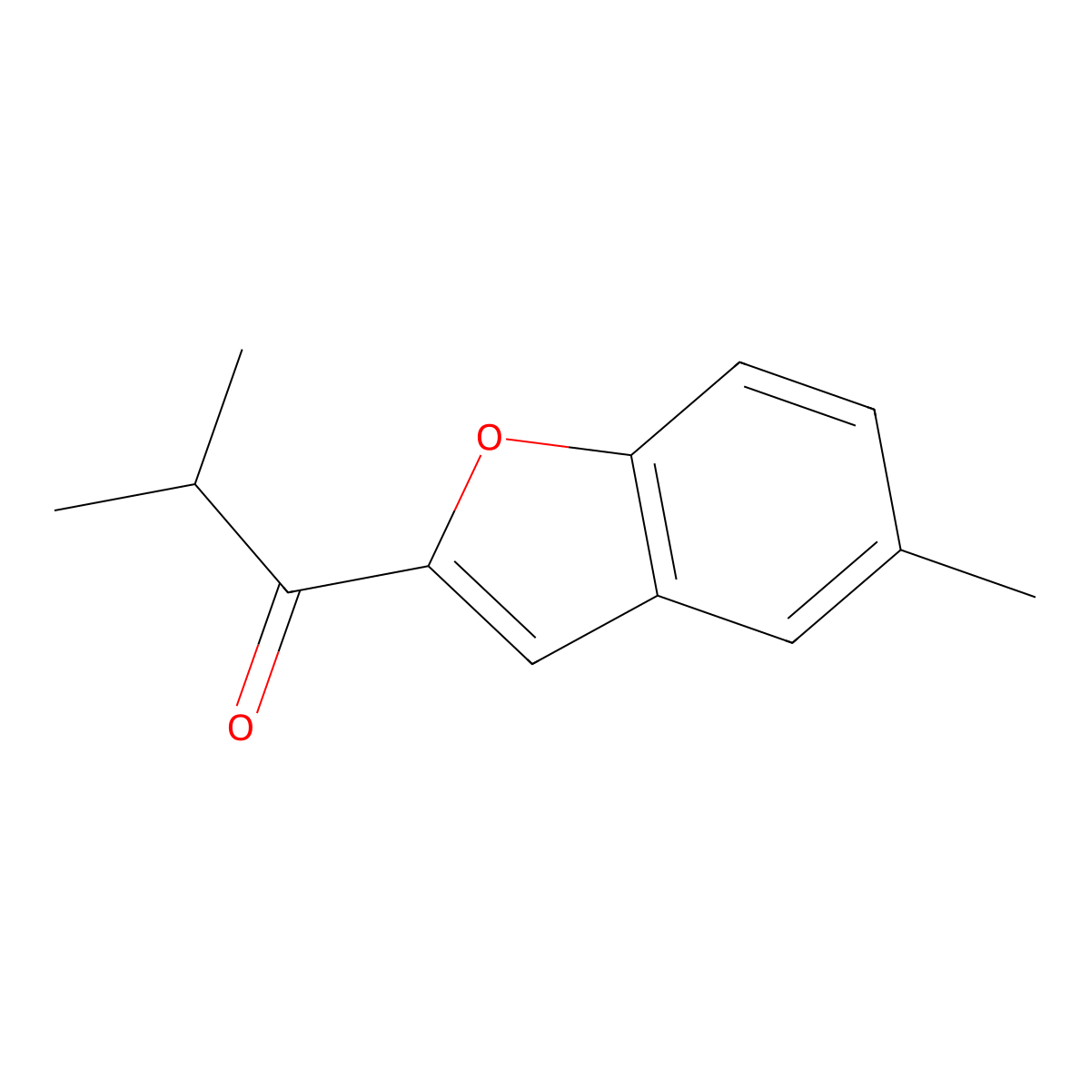 2-Methyl-1-(5-methyl-1-benzofuran-2-yl)propan-1-one molecular structure, CAS 1343223-49-3