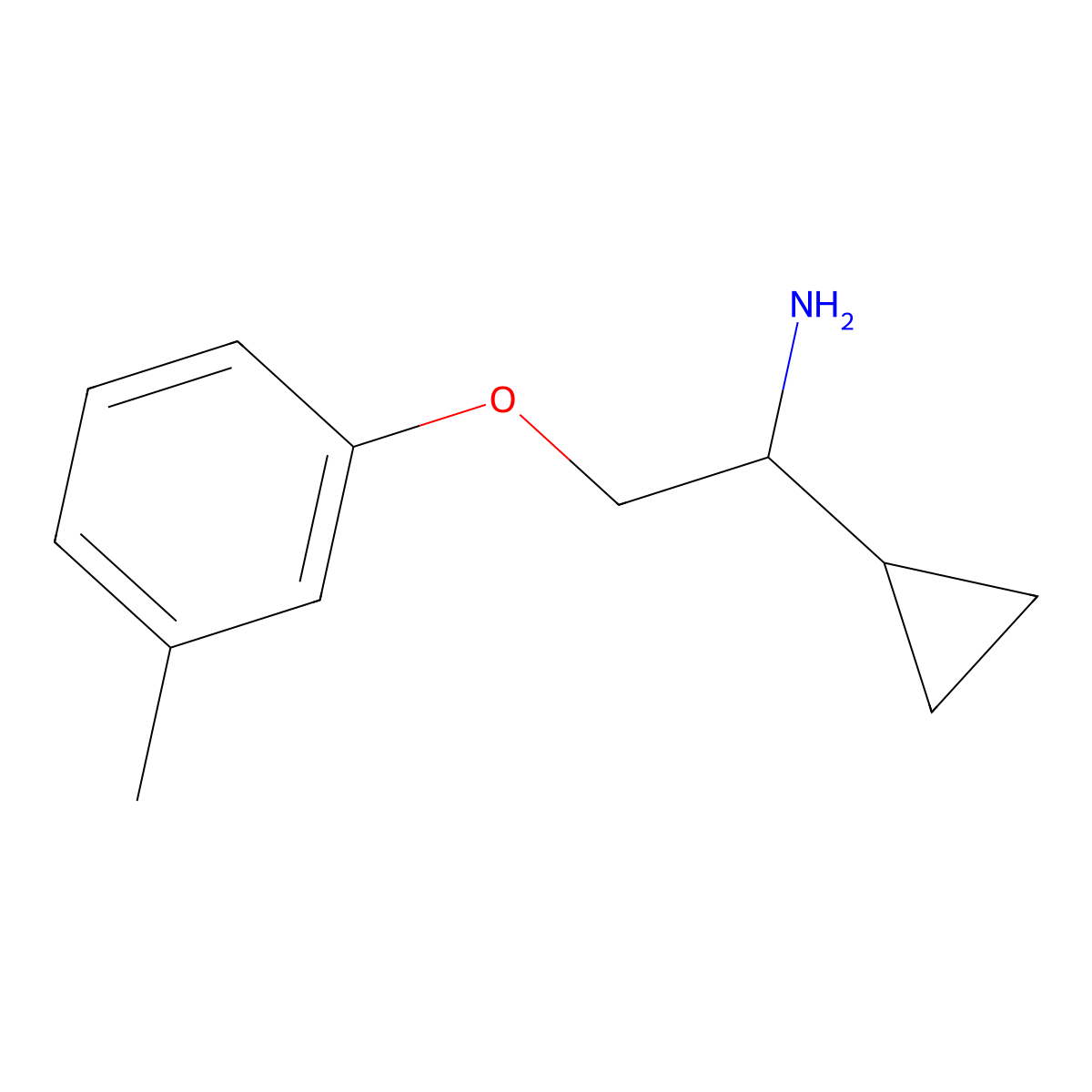 [1-Cyclopropyl-2-(3-methylphenoxy)ethyl]amine molecular structure, CAS 1343224-26-9