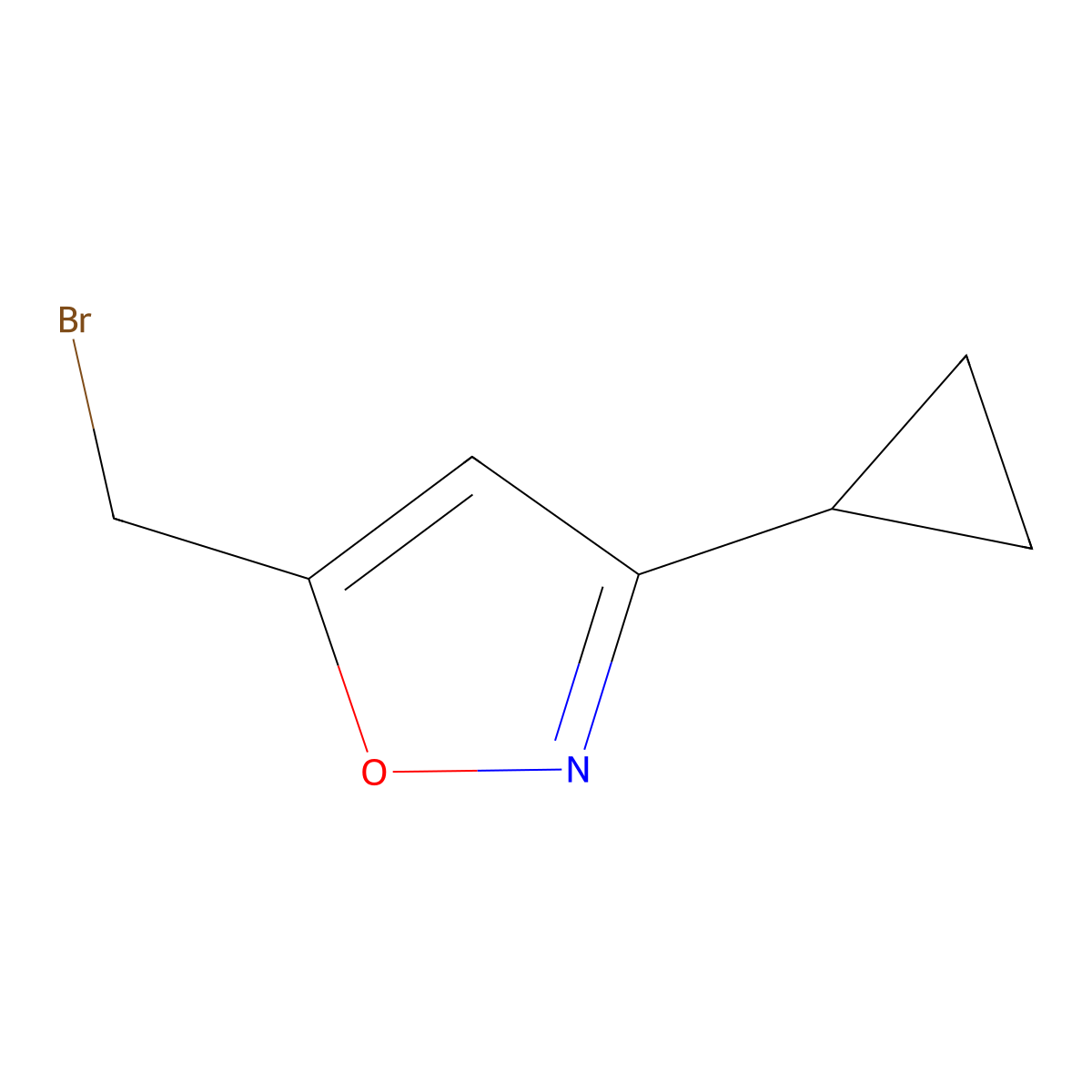 5-(Bromomethyl)-3-cyclopropyl-1,2-oxazole molecular structure, CAS 1343224-90-7