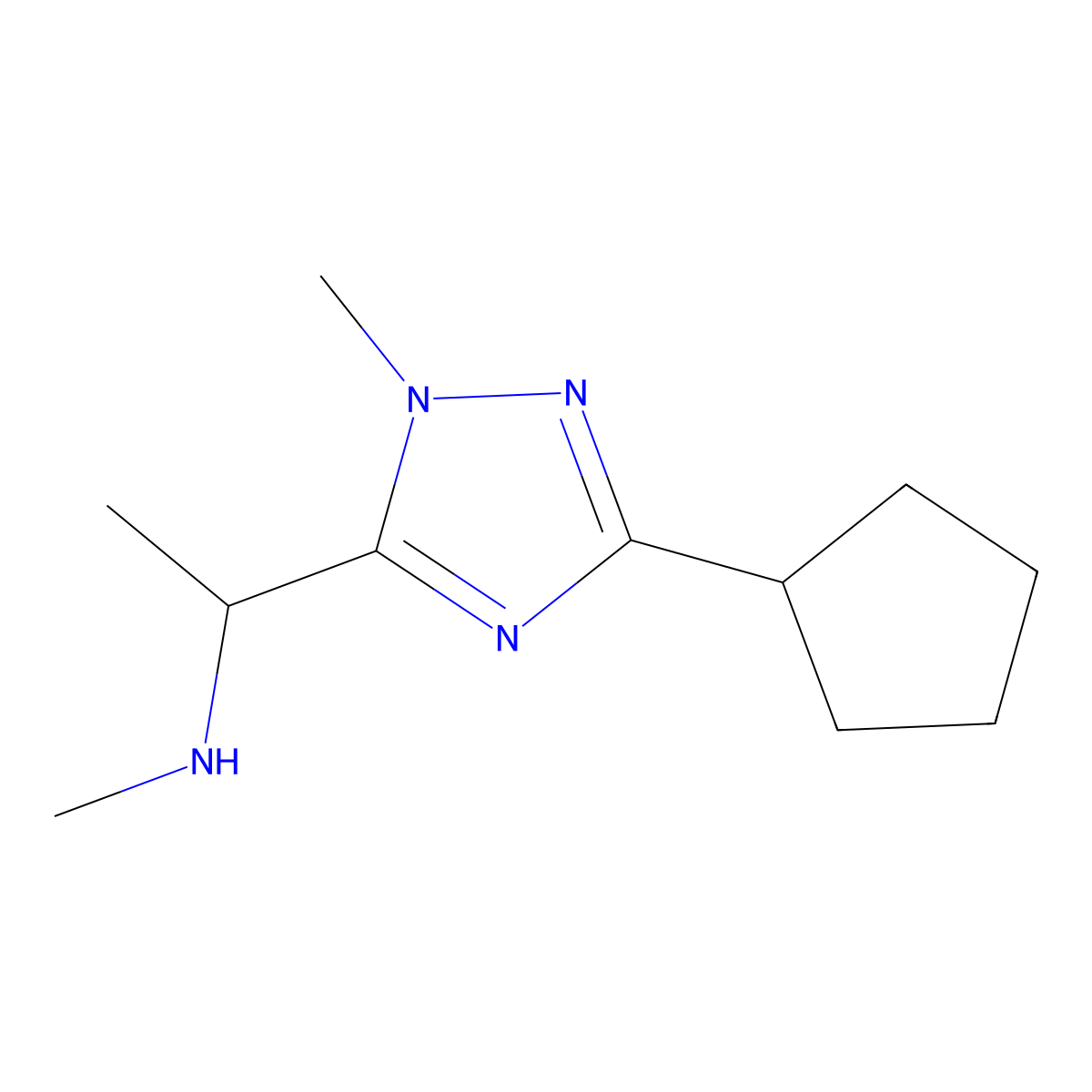 1-(3-Cyclopentyl-1-methyl-1h-1,2,4-triazol-5-yl)-N-methylethan-1-amine molecular structure, CAS 1343226-03-8