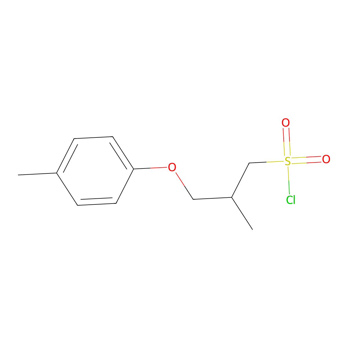 2-Methyl-3-(p-tolyloxy)propane-1-sulfonyl chloride molecular structure, CAS 1343227-24-6