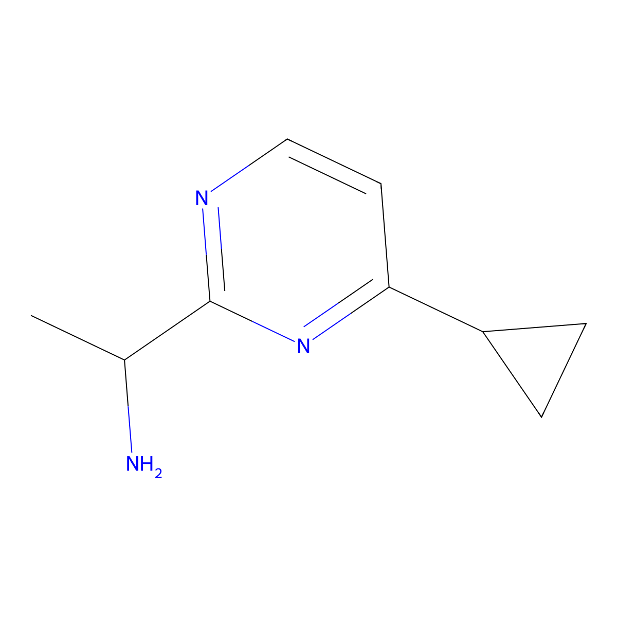 1-(4-Cyclopropylpyrimidin-2-YL)ethan-1-amine molecular structure, CAS 1343227-32-6