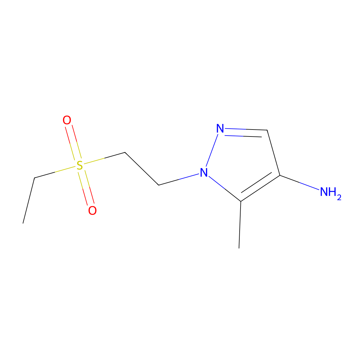1-(2-(Ethylsulfonyl)ethyl)-5-methyl-1h-pyrazol-4-amine molecular structure, CAS 1343228-95-4