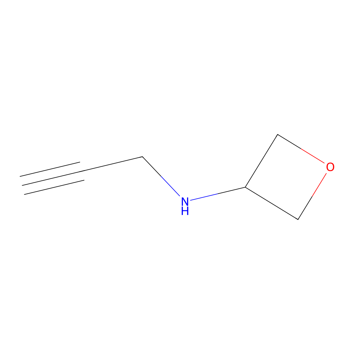 N-(prop-2-yn-1-yl)oxetan-3-amine molecular structure, CAS 1343229-39-9