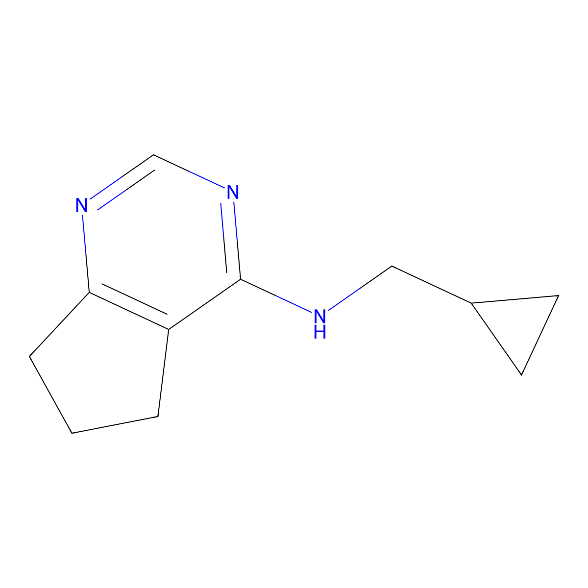 N-(cyclopropylmethyl)-5H,6H,7H-cyclopenta[d]pyrimidin-4-amine molecular structure, CAS 1343230-33-0