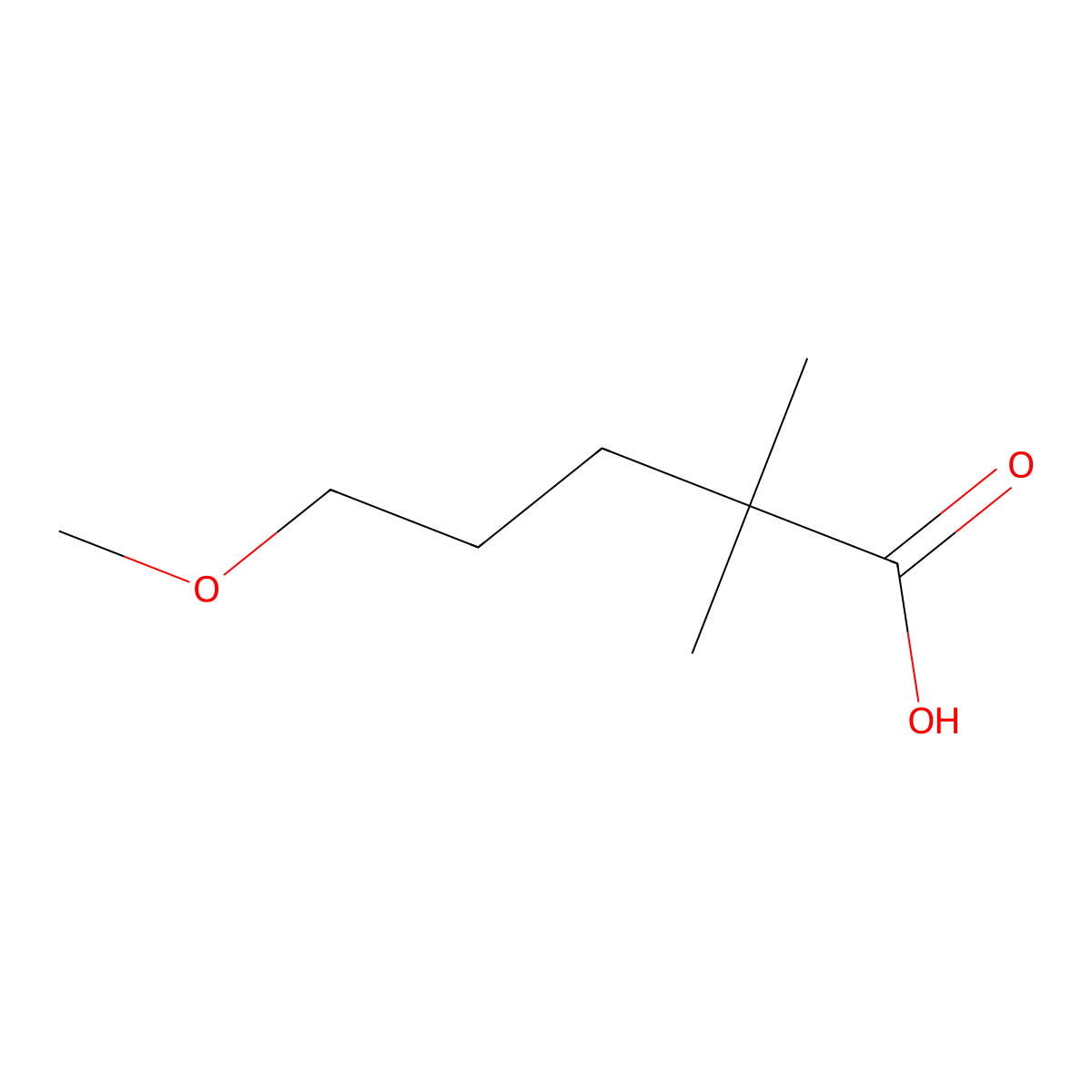 5-Methoxy-2,2-dimethylpentanoic acid molecular structure, CAS 1343232-86-9