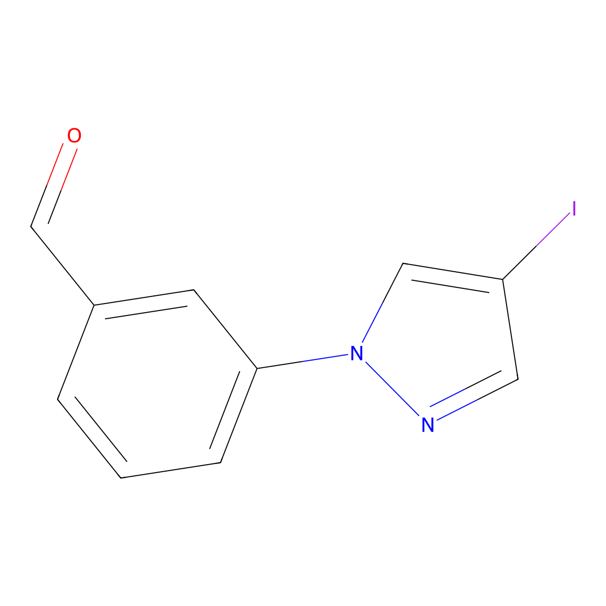 3-(4-Iodo-1h-pyrazol-1-yl)benzaldehyde molecular structure, CAS 1343233-80-6