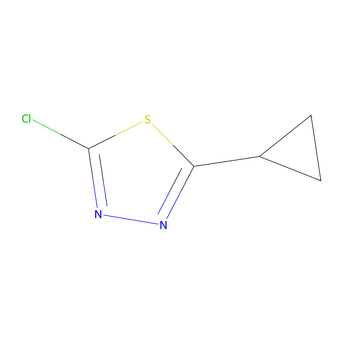 2-Chloro-5-cyclopropyl-1,3,4-thiadiazole molecular structure, CAS 1343234-55-8