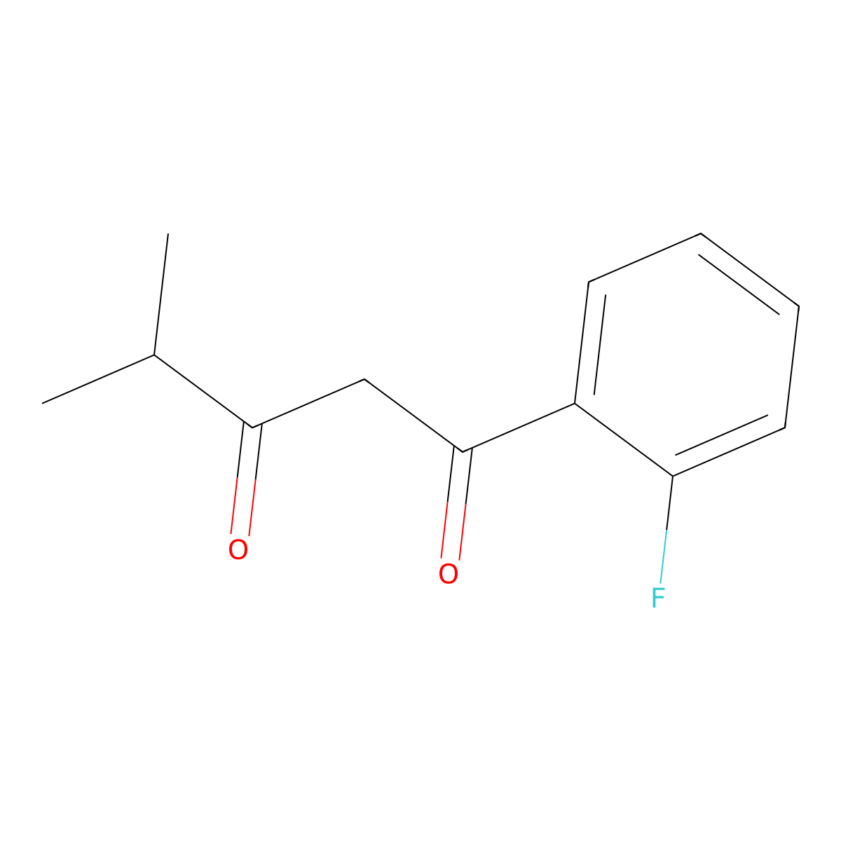1-(2-Fluorophenyl)-4-methylpentane-1,3-dione molecular structure, CAS 1343235-55-1