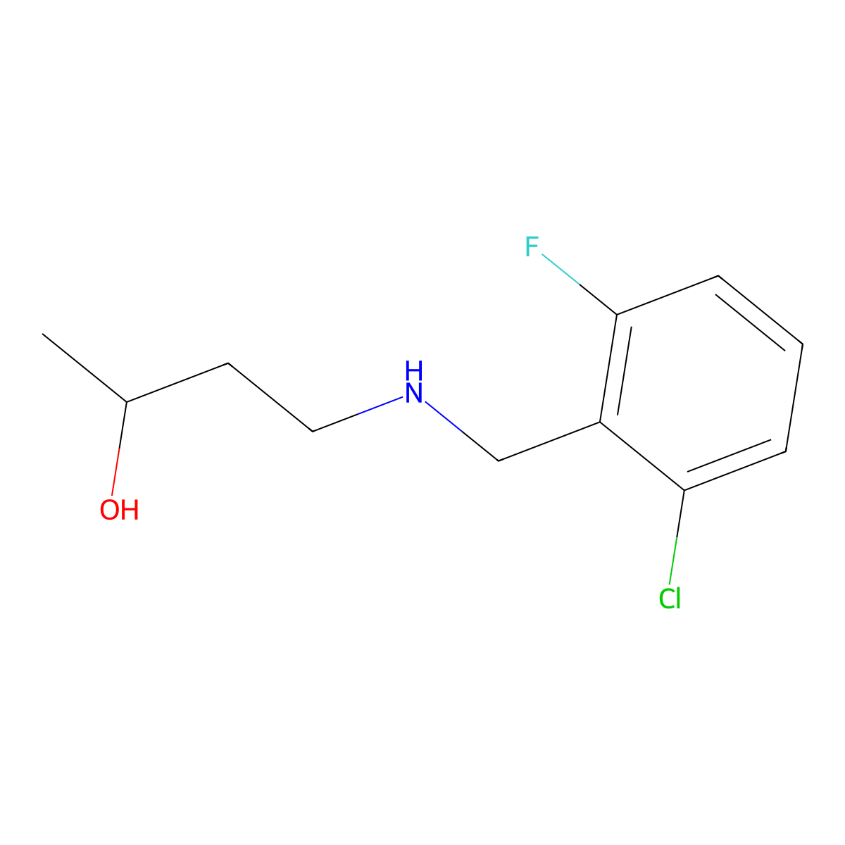 4-{[(2-Chloro-6-fluorophenyl)methyl]amino}butan-2-ol molecular structure, CAS 1343236-97-4