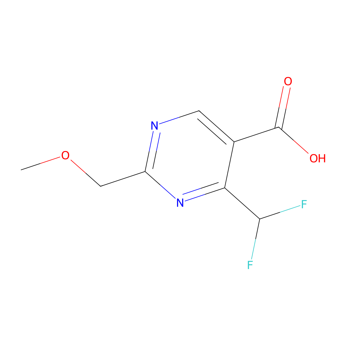 4-(Difluoromethyl)-2-(methoxymethyl)pyrimidine-5-carboxylic acid molecular structure, CAS 1343238-63-0