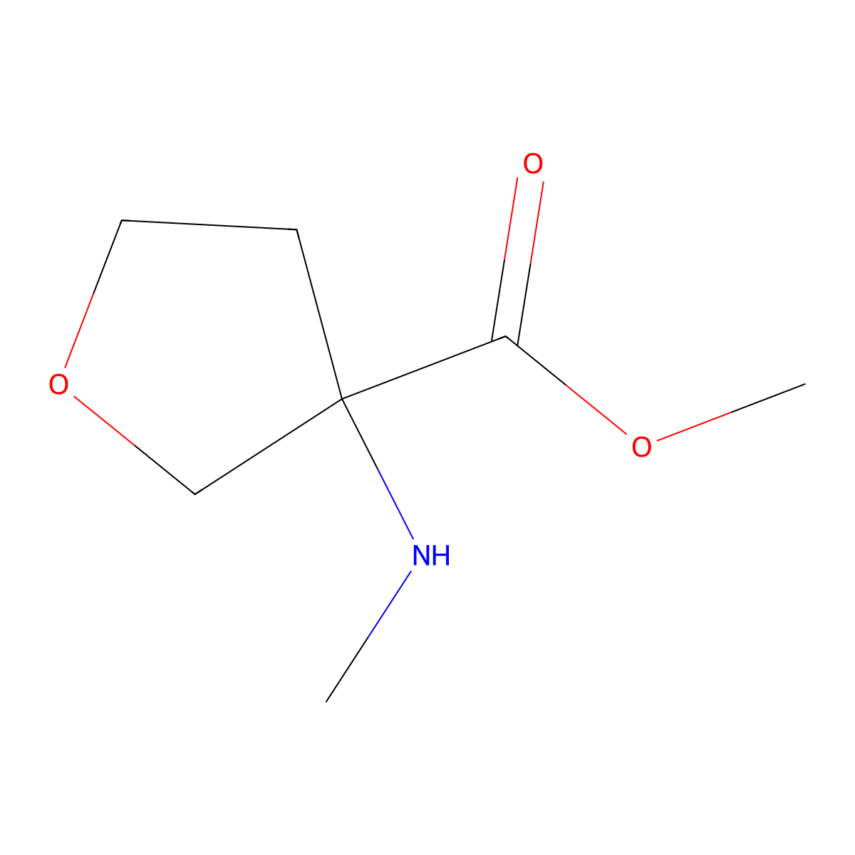 Methyl 3-(methylamino)oxolane-3-carboxylate molecular structure, CAS 1343239-15-5
