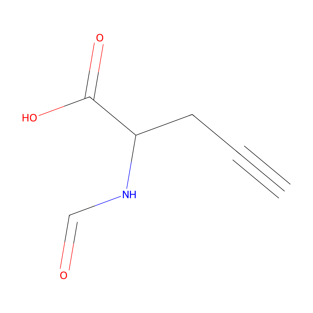 2-Formamidopent-4-ynoic acid molecular structure, CAS 1343239-37-1