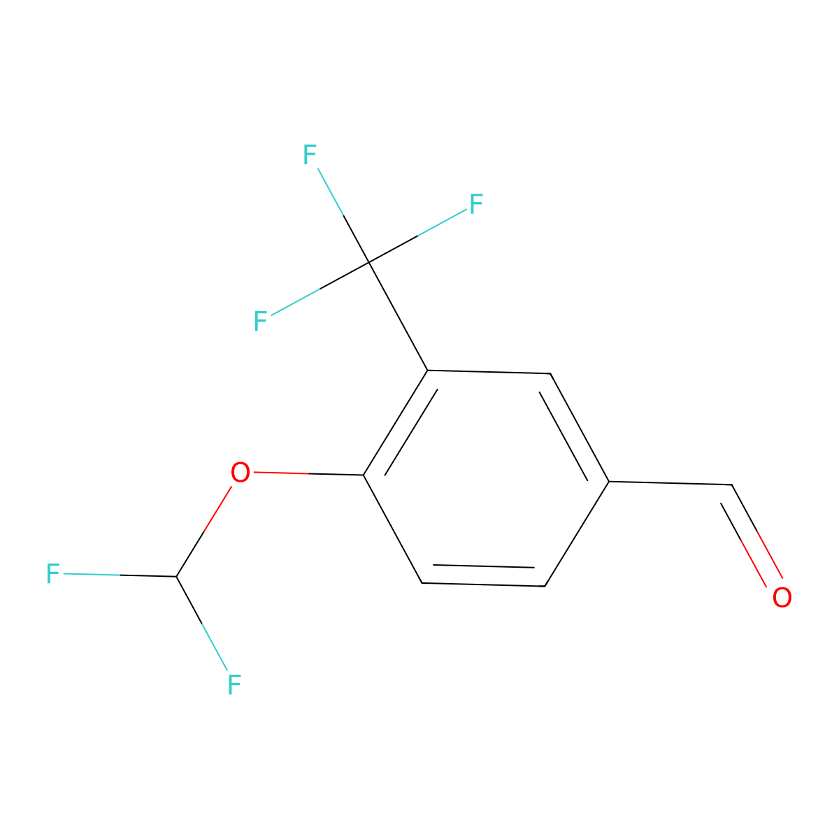 4-(Difluoromethoxy)-3-(trifluoromethyl)benzaldehyde molecular structure, CAS 1343239-96-2