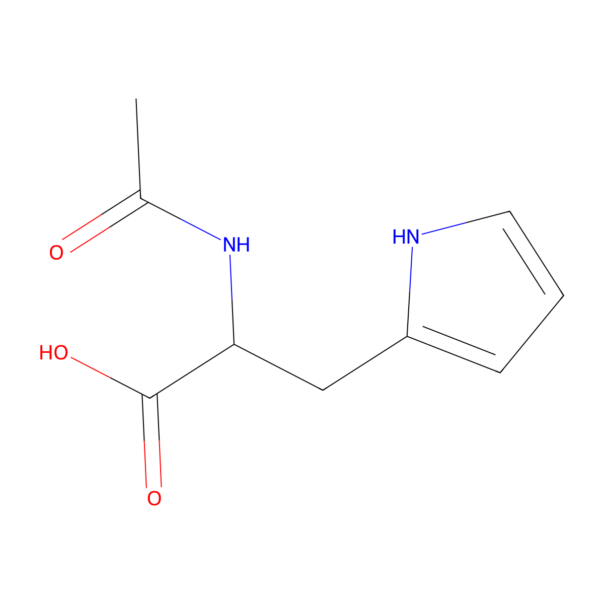 2-acetamido-3-(1H-pyrrol-2-yl)propanoic acid molecular structure, CAS 1343241-33-7