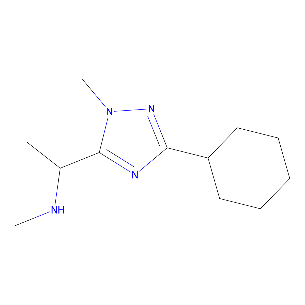 1-(3-Cyclohexyl-1-methyl-1h-1,2,4-triazol-5-yl)-N-methylethan-1-amine molecular structure, CAS 1343242-84-1
